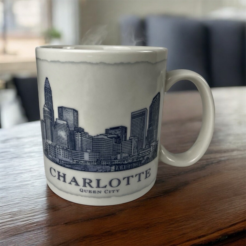 Starbucks Coffee Cup Architecture Series Mug Charlotte NC 2008 Queen City‎ 18 oz